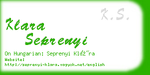 klara seprenyi business card